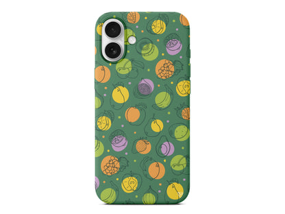 Cizgisel Meyveler Lansman Model İçi Kadife Silikon Telefon Kılıfı