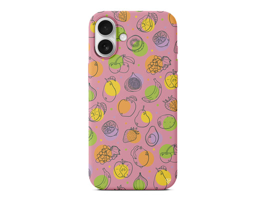 Cizgisel Meyveler Lansman Model İçi Kadife Silikon Telefon Kılıfı – Plus Serisine Özel