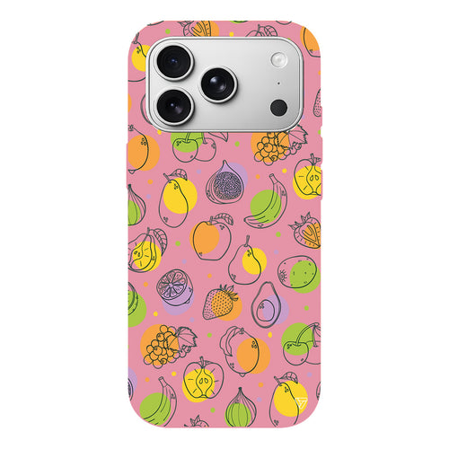 Cizgisel Meyveler Lansman Model İçi Kadife Silikon Telefon Kılıfı