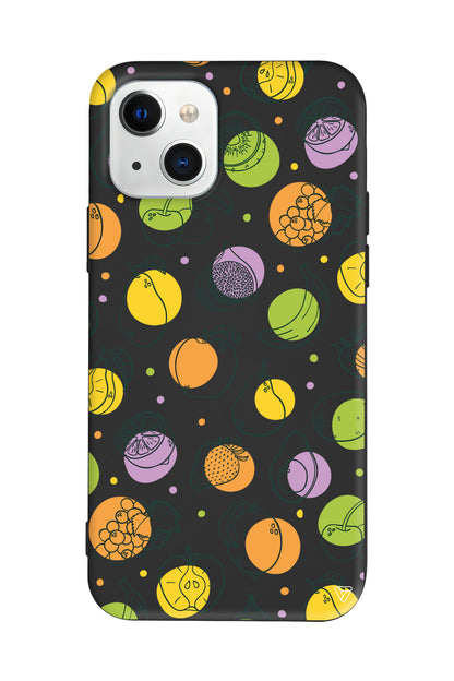 Cizgisel Meyveler Lansman Model İçi Kadife Silikon Telefon Kılıfı