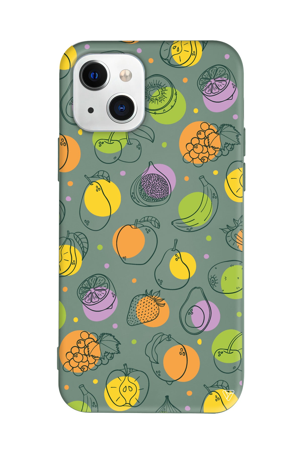 Cizgisel Meyveler Lansman Model İçi Kadife Silikon Telefon Kılıfı