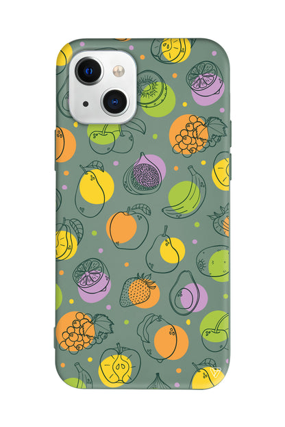 Cizgisel Meyveler Lansman Model İçi Kadife Silikon Telefon Kılıfı – Plus Serisine Özel
