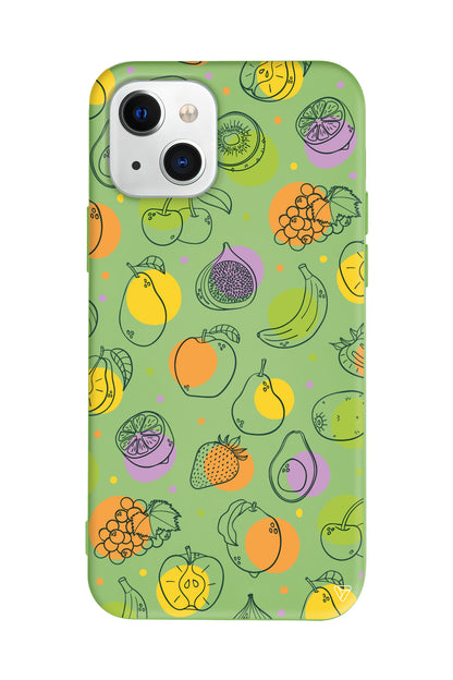 Cizgisel Meyveler Lansman Model İçi Kadife Silikon Telefon Kılıfı – Plus Serisine Özel