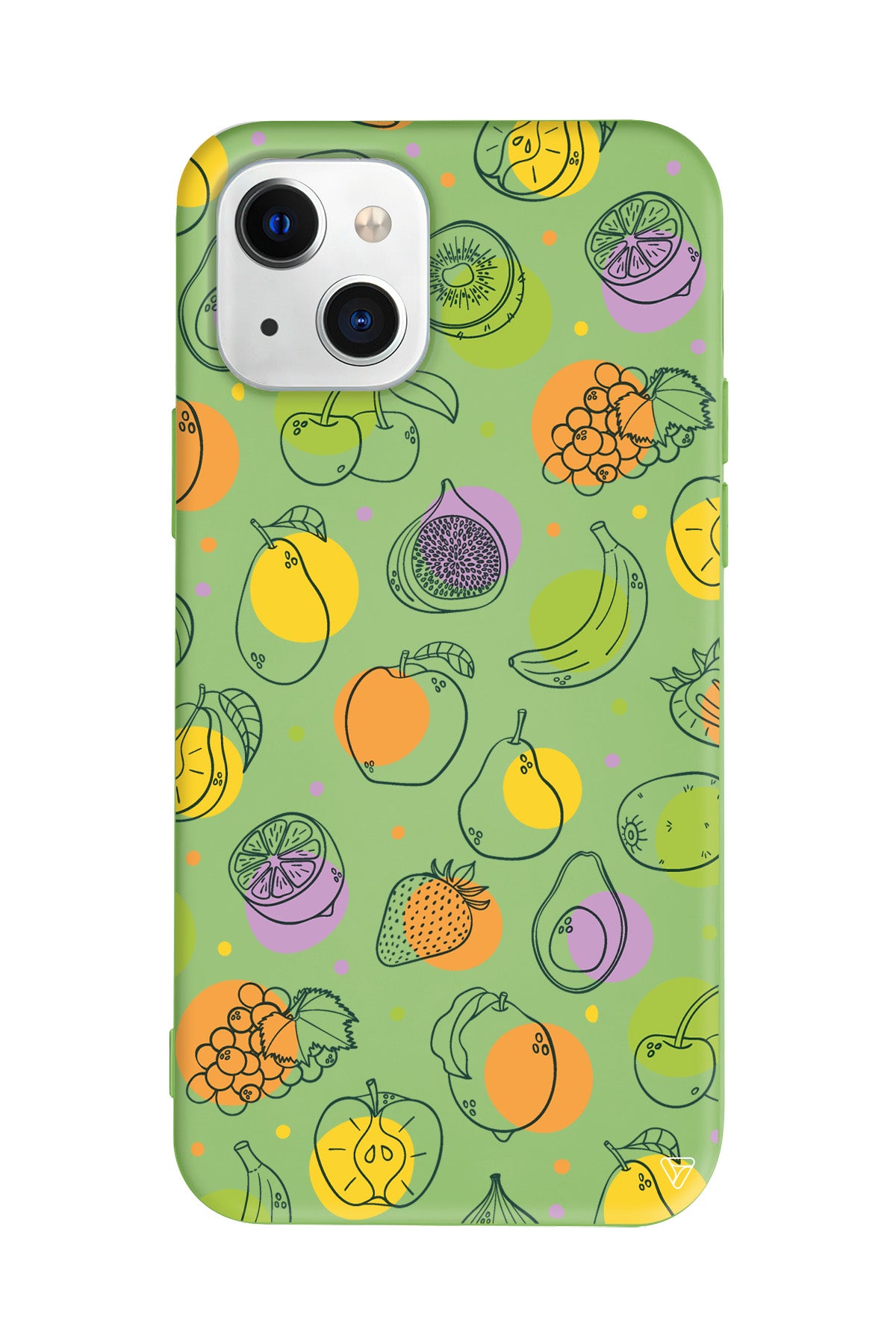 Cizgisel Meyveler Lansman Model İçi Kadife Silikon Telefon Kılıfı