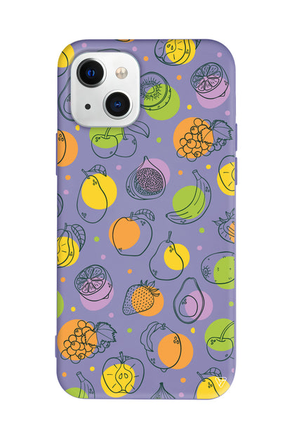 Cizgisel Meyveler Lansman Model İçi Kadife Silikon Telefon Kılıfı
