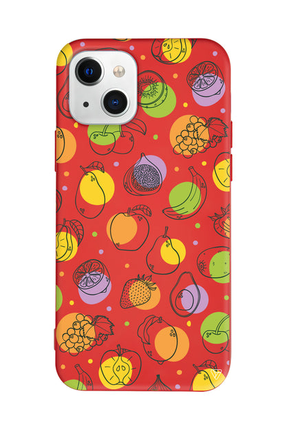 Cizgisel Meyveler Lansman Model İçi Kadife Silikon Telefon Kılıfı – Plus Serisine Özel