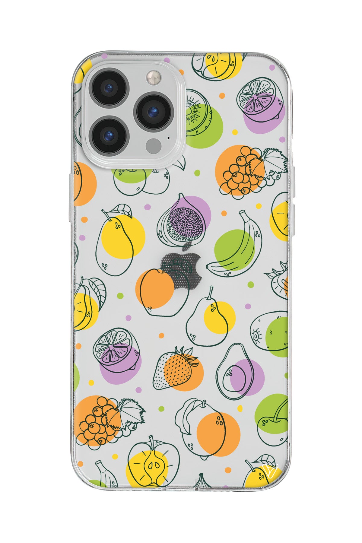 Cizgisel Meyveler Lansman Model İçi Kadife Silikon Telefon Kılıfı