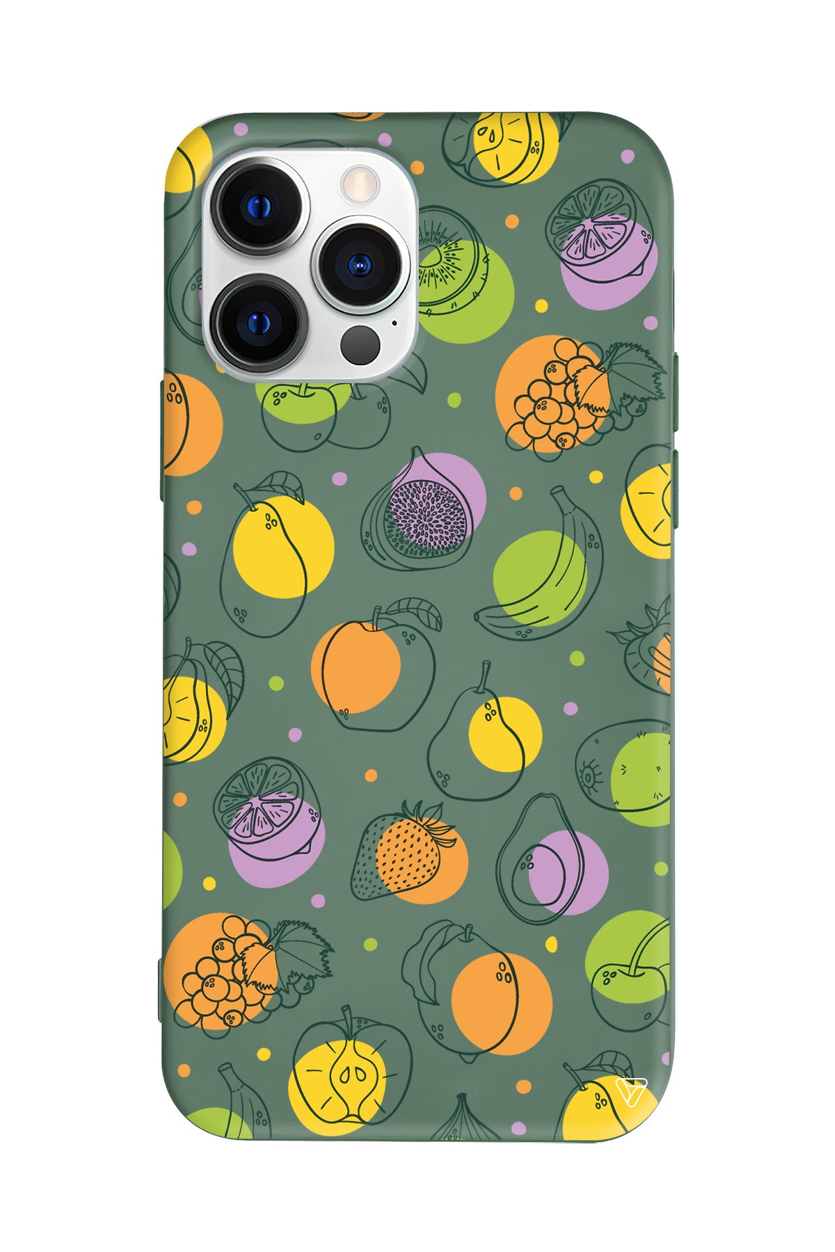 Cizgisel Meyveler Lansman Model İçi Kadife Silikon Telefon Kılıfı