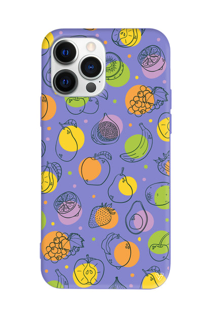Cizgisel Meyveler Lansman Model İçi Kadife Silikon Telefon Kılıfı