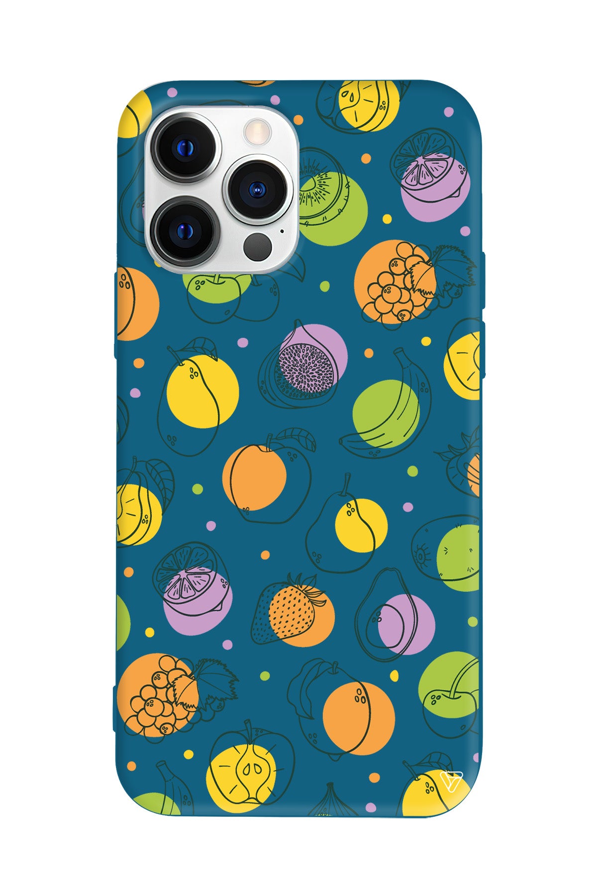 Cizgisel Meyveler Lansman Model İçi Kadife Silikon Telefon Kılıfı