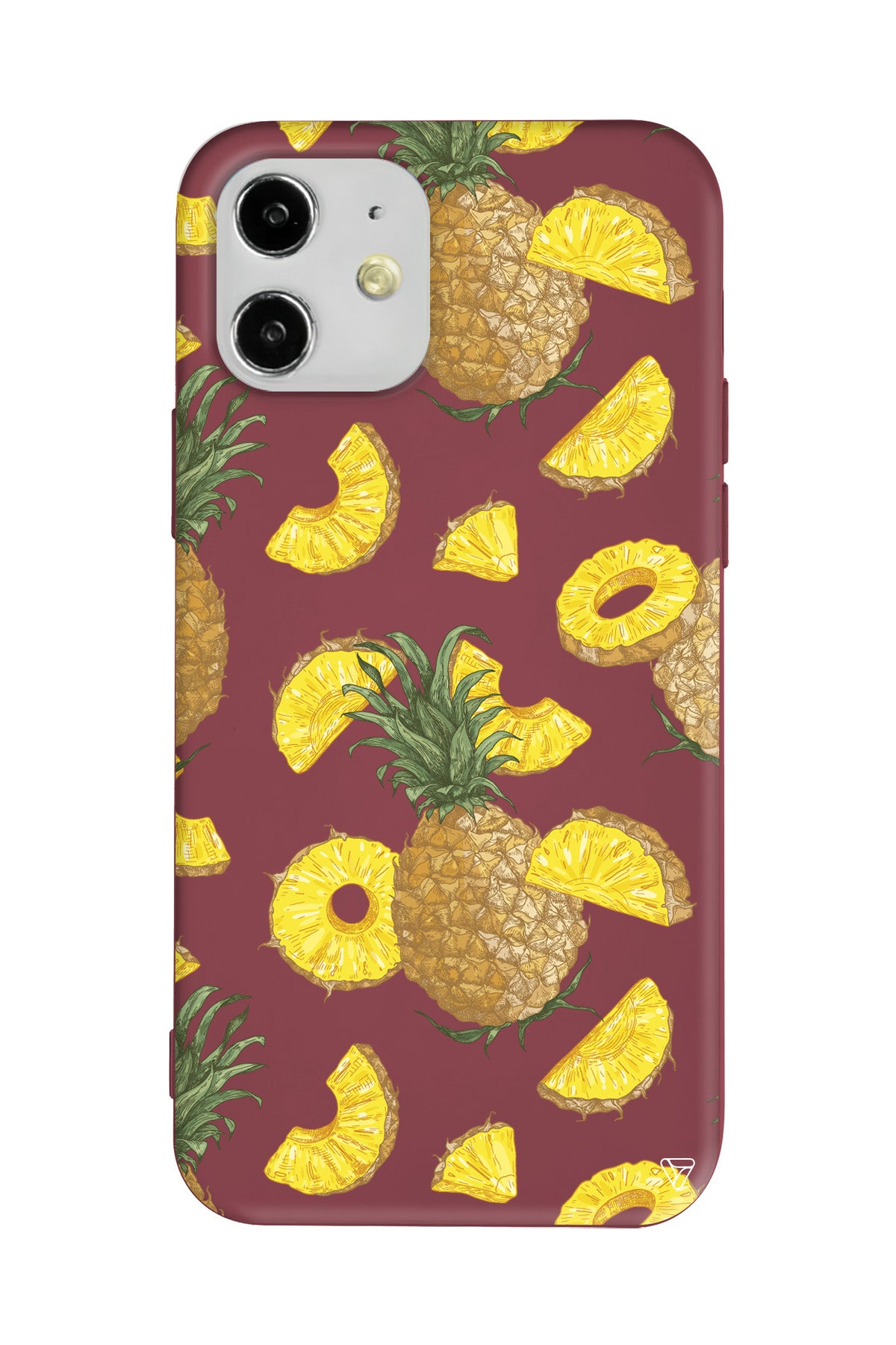 Ananas Dilimleri Lansman Model İçi Kadife Silikon Telefon Kılıfı