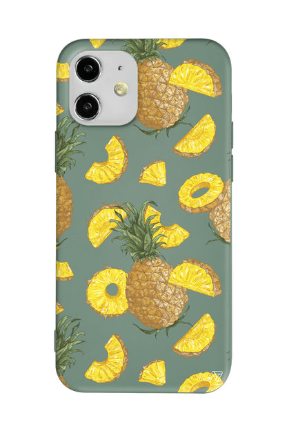 Ananas Dilimleri Lansman Model İçi Kadife Silikon Telefon Kılıfı