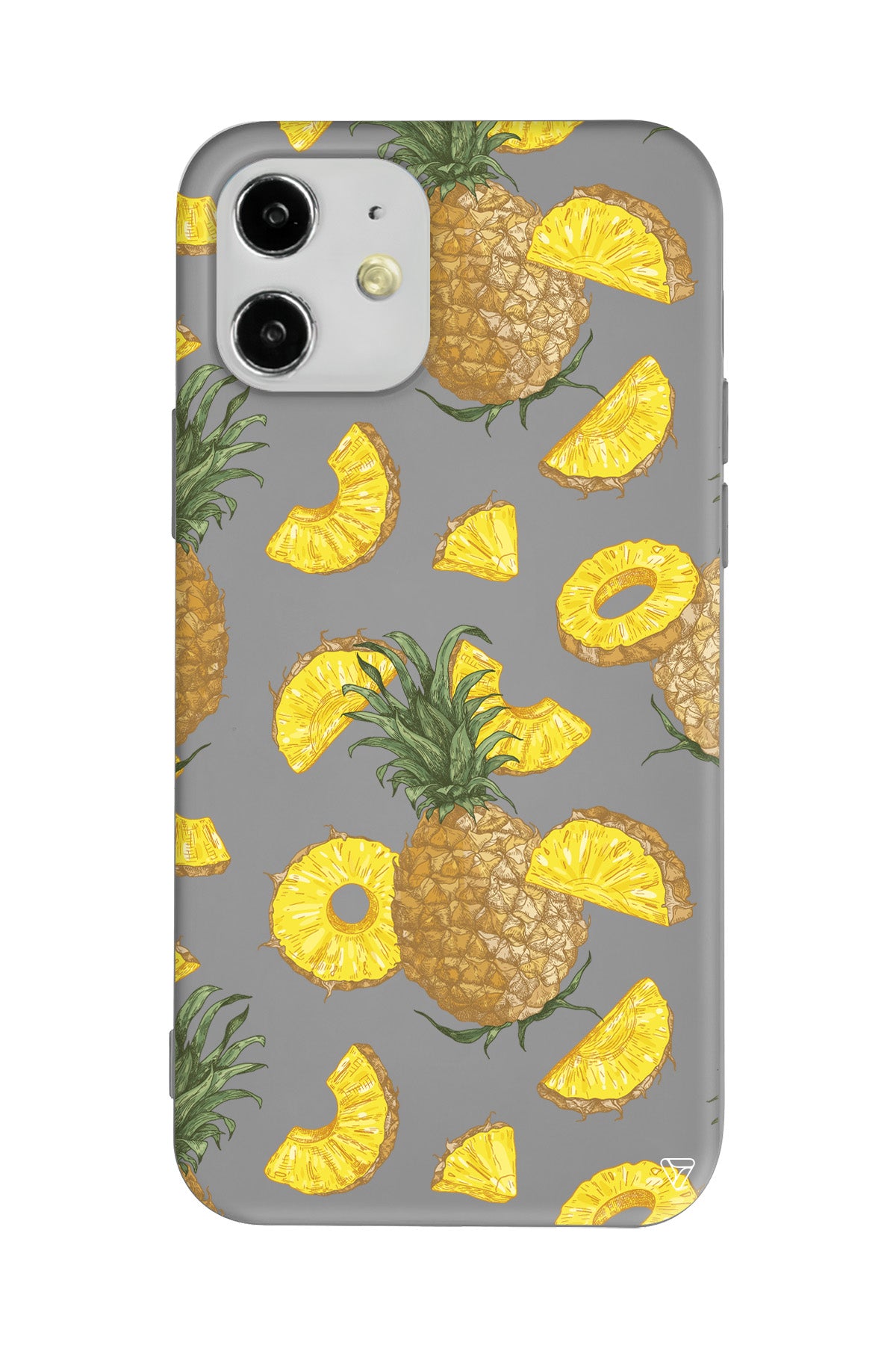 Ananas Dilimleri Lansman Model İçi Kadife Silikon Telefon Kılıfı