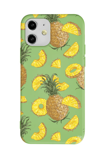 Ananas Dilimleri Lansman Model İçi Kadife Silikon Telefon Kılıfı