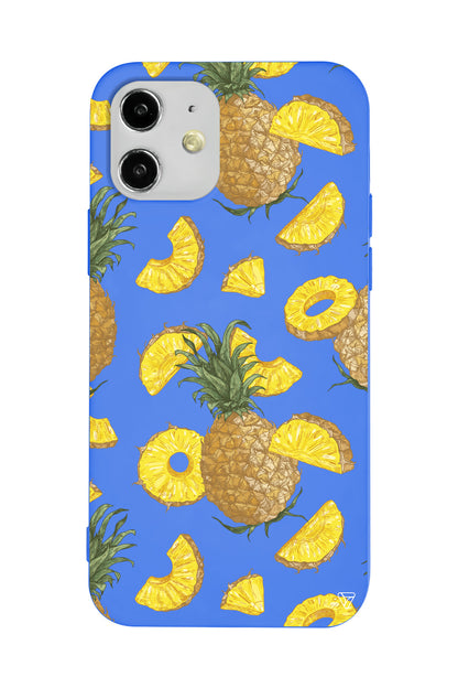Ananas Dilimleri Lansman Model İçi Kadife Silikon Telefon Kılıfı