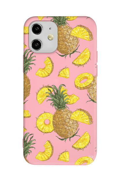 Ananas Dilimleri Lansman Model İçi Kadife Silikon Telefon Kılıfı