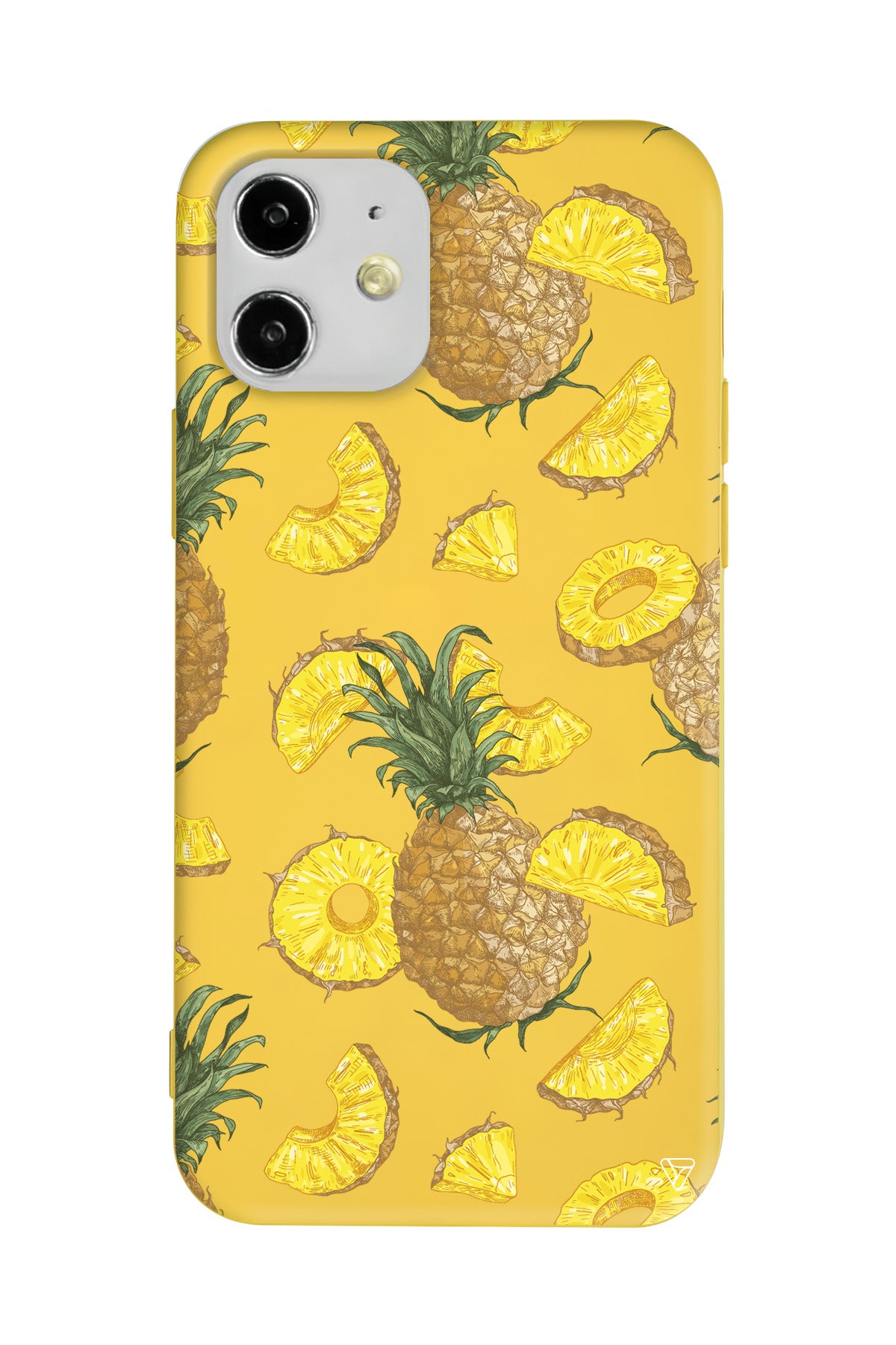 Ananas Dilimleri Lansman Model İçi Kadife Silikon Telefon Kılıfı