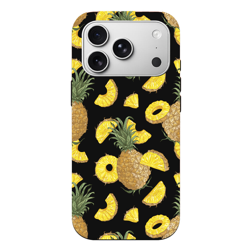 Ananas Dilimleri Lansman Model İçi Kadife Silikon Telefon Kılıfı