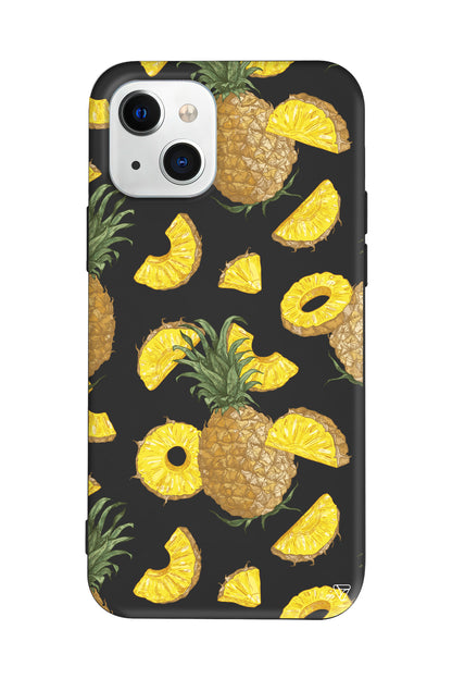 Ananas Dilimleri Lansman Model İçi Kadife Silikon Telefon Kılıfı – Plus Serisine Özel