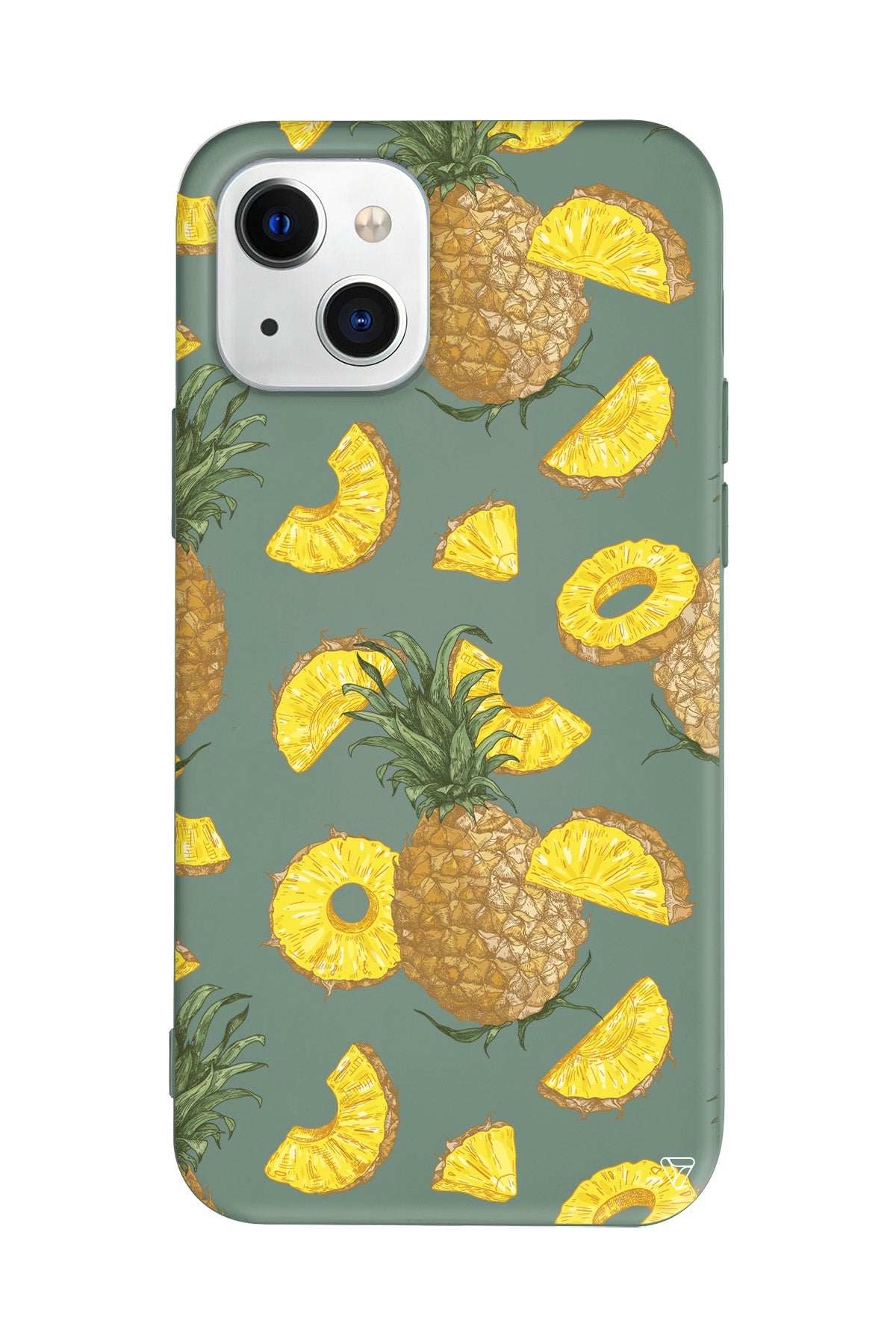 Ananas Dilimleri Lansman Model İçi Kadife Silikon Telefon Kılıfı