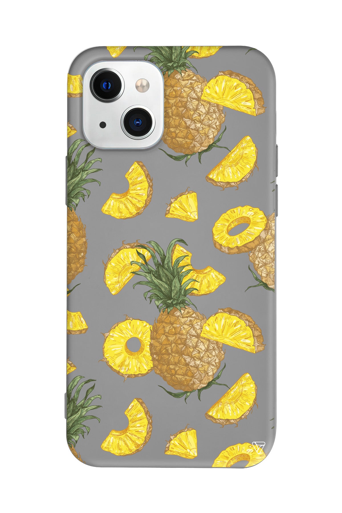 Ananas Dilimleri Lansman Model İçi Kadife Silikon Telefon Kılıfı