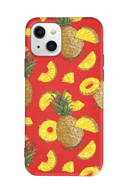 Ananas Dilimleri Lansman Model İçi Kadife Silikon Telefon Kılıfı – Plus Serisine Özel