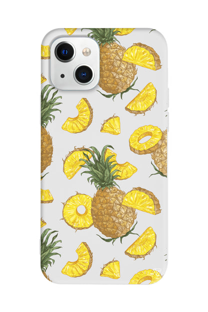 Ananas Dilimleri Lansman Model İçi Kadife Silikon Telefon Kılıfı