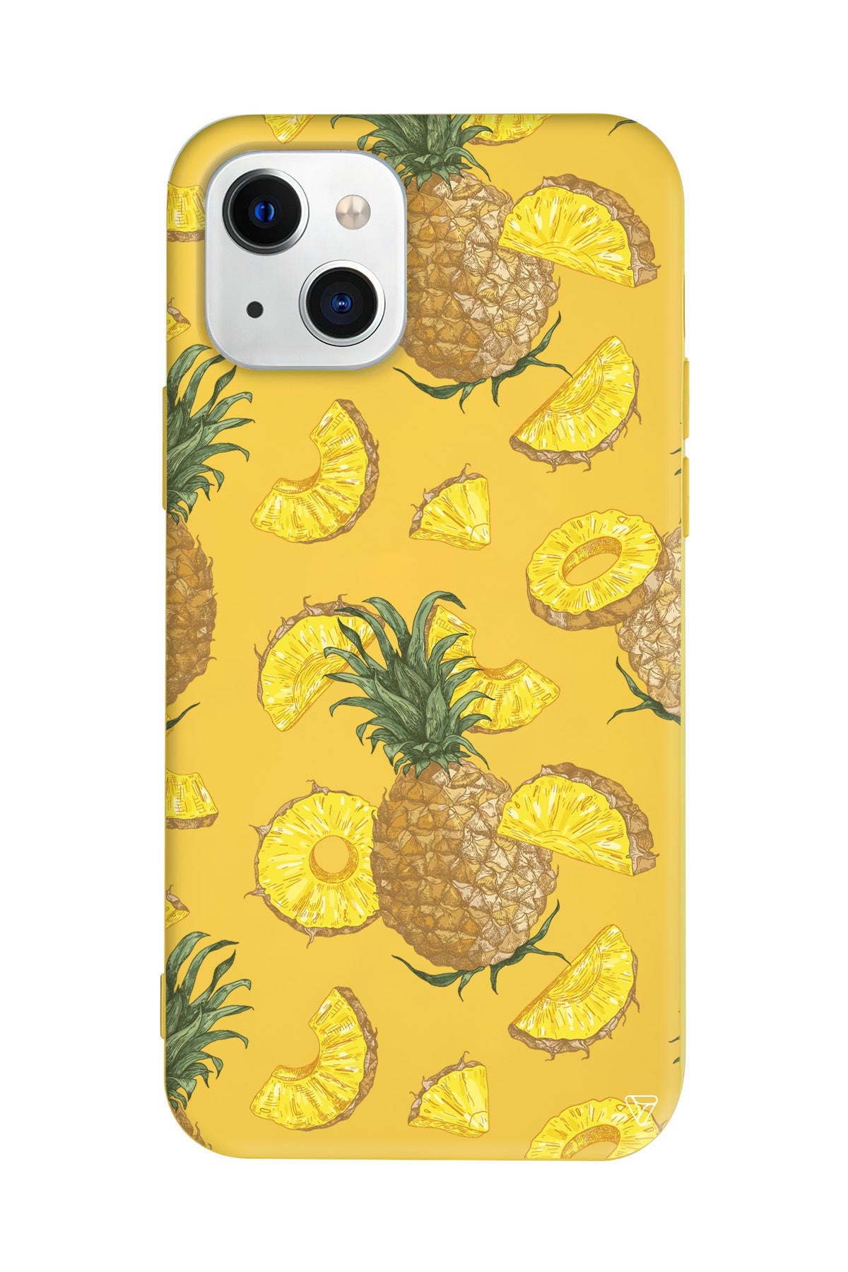 Ananas Dilimleri Lansman Model İçi Kadife Silikon Telefon Kılıfı