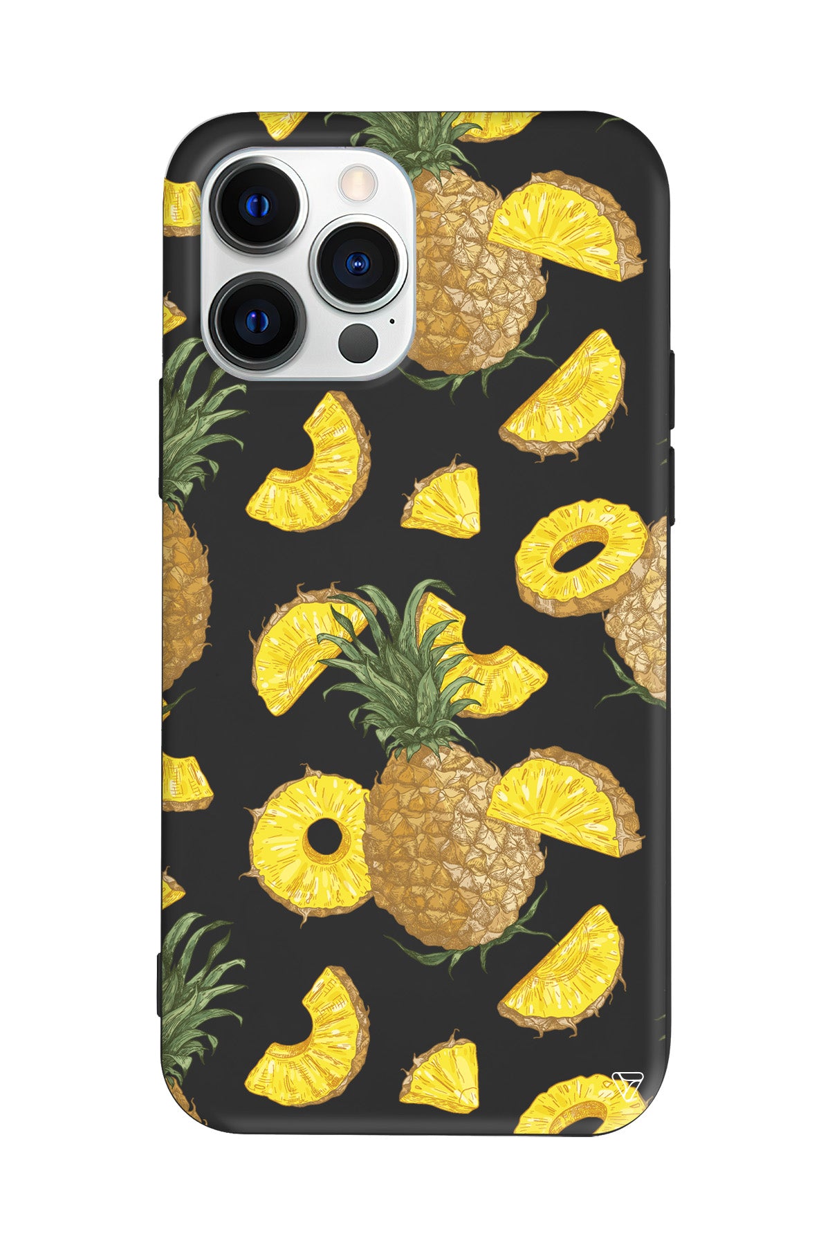 Ananas Dilimleri Lansman Model İçi Kadife Silikon Telefon Kılıfı