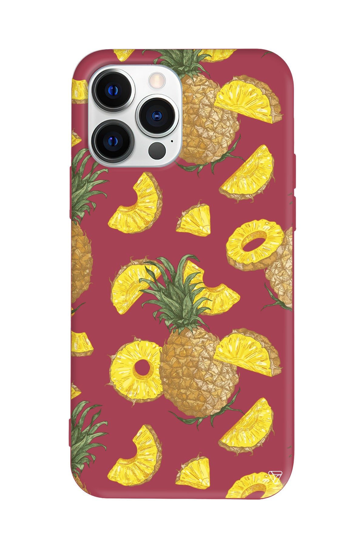 Ananas Dilimleri Lansman Model İçi Kadife Silikon Telefon Kılıfı