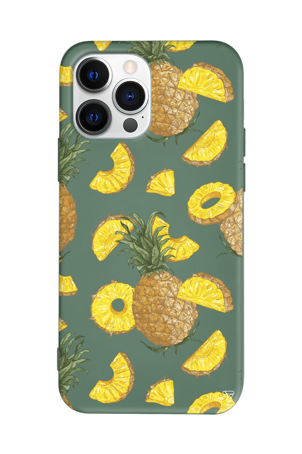 Ananas Dilimleri Lansman Model İçi Kadife Silikon Telefon Kılıfı