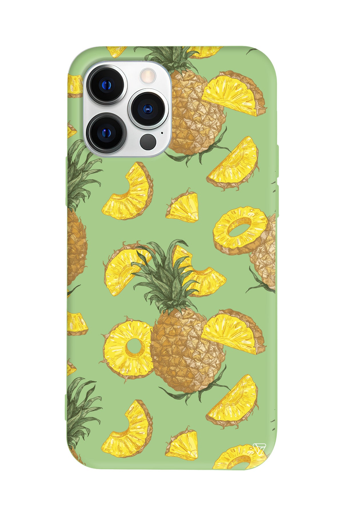 Ananas Dilimleri Lansman Model İçi Kadife Silikon Telefon Kılıfı