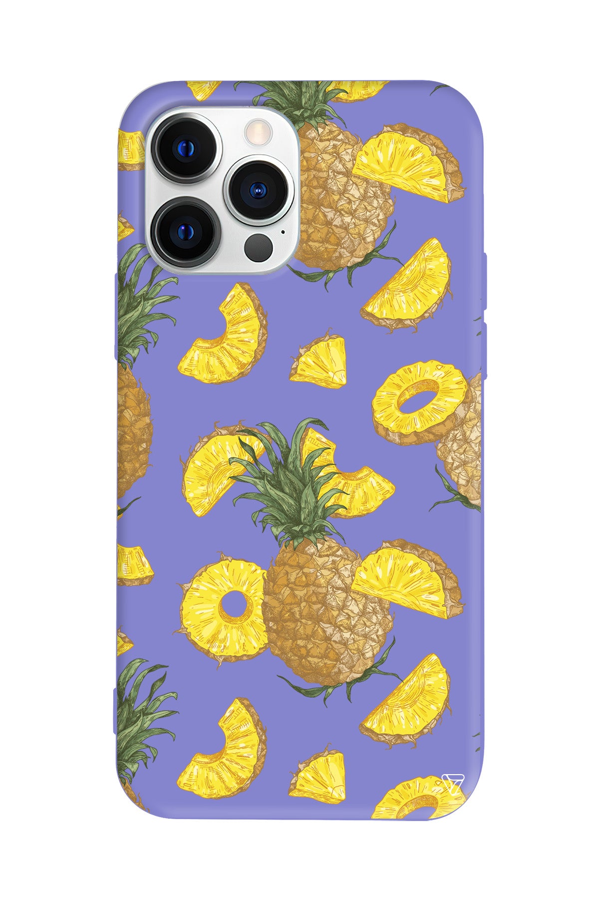 Ananas Dilimleri Lansman Model İçi Kadife Silikon Telefon Kılıfı