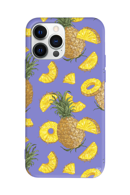 Ananas Dilimleri Lansman Model İçi Kadife Silikon Telefon Kılıfı