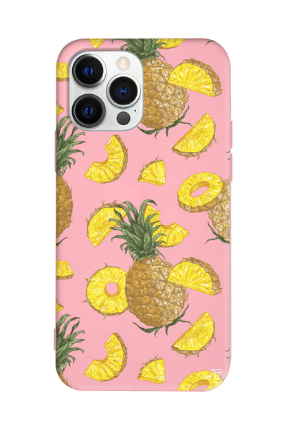Ananas Dilimleri Lansman Model İçi Kadife Silikon Telefon Kılıfı