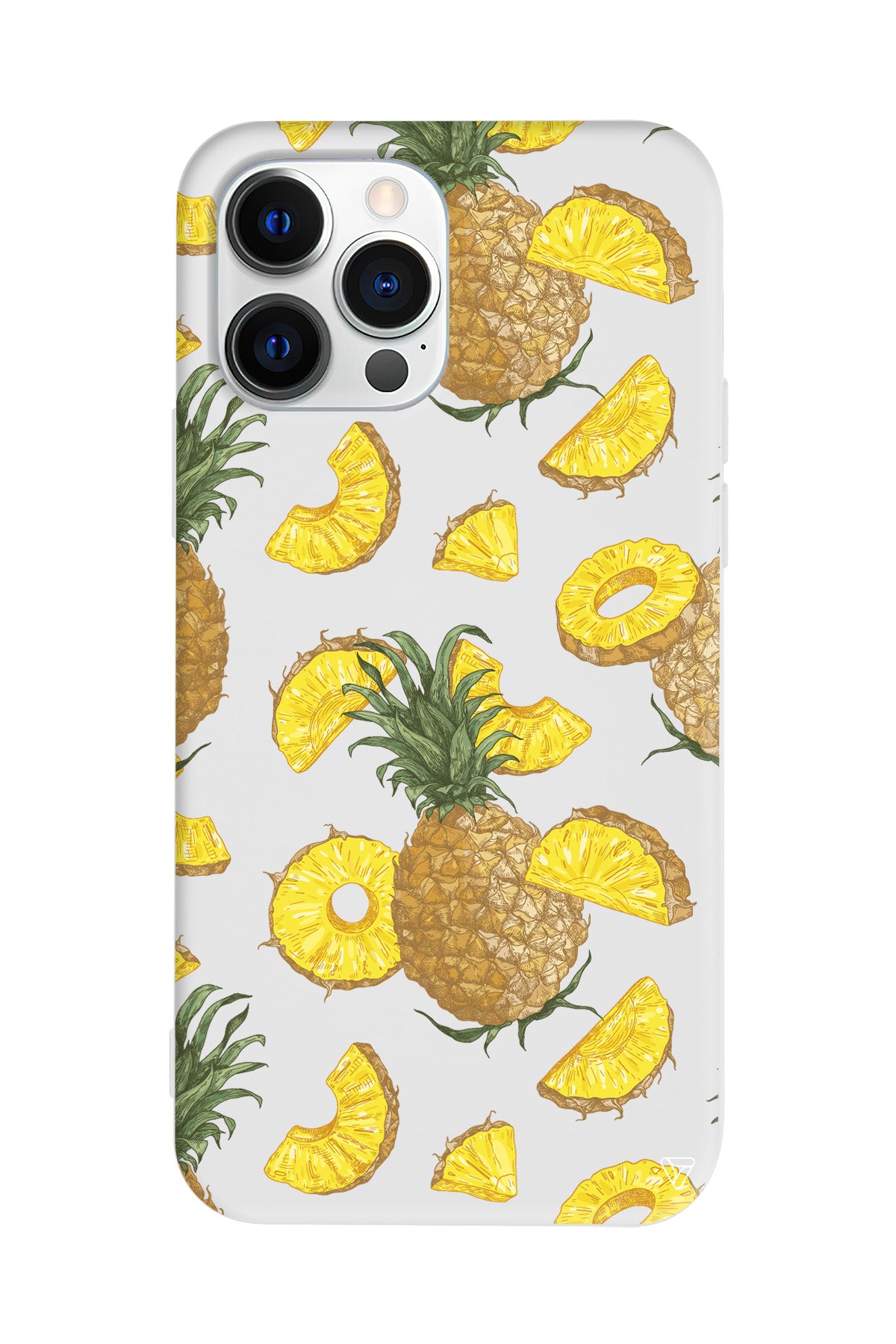 Ananas Dilimleri Lansman Model İçi Kadife Silikon Telefon Kılıfı