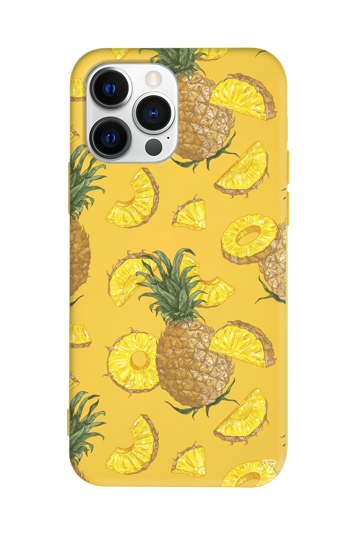 Ananas Dilimleri Lansman Model İçi Kadife Silikon Telefon Kılıfı