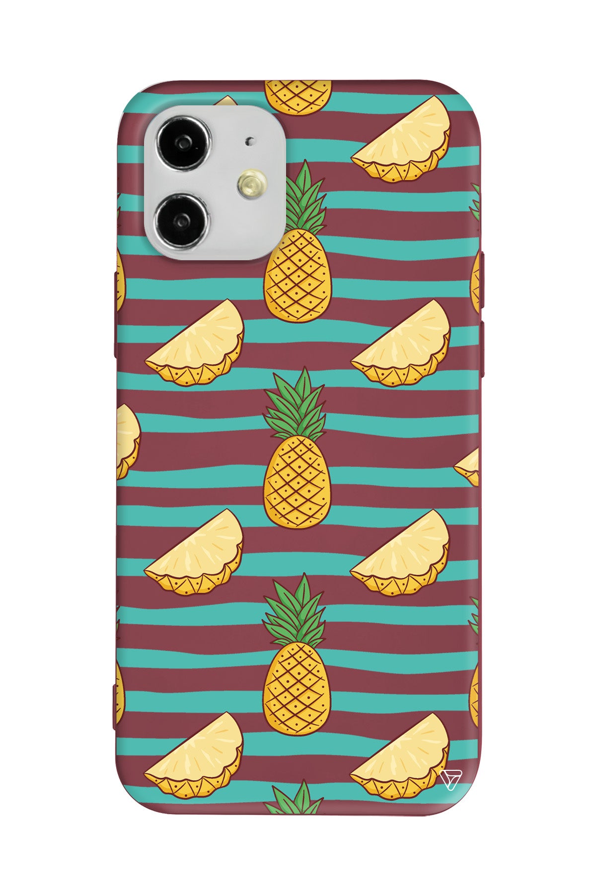 Seritli Ananas Lansman Model İçi Kadife Silikon Telefon Kılıfı