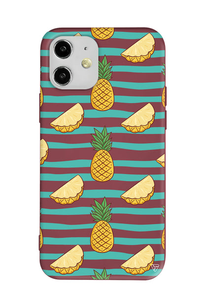 Seritli Ananas Lansman Model İçi Kadife Silikon Telefon Kılıfı