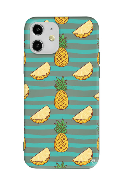 Seritli Ananas Lansman Model İçi Kadife Silikon Telefon Kılıfı