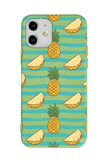 Seritli Ananas Lansman Model İçi Kadife Silikon Telefon Kılıfı
