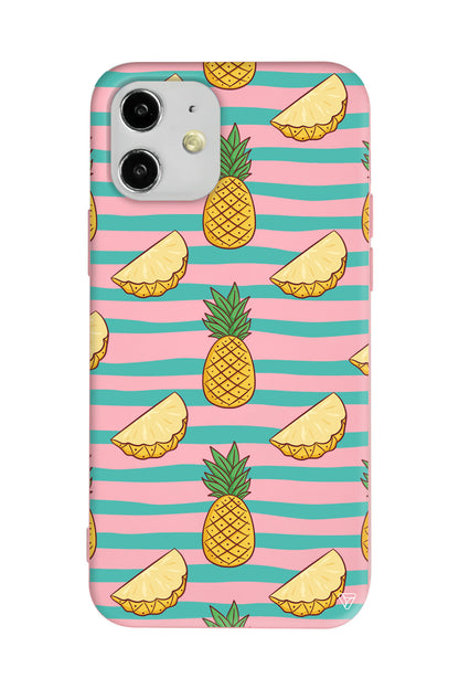 Seritli Ananas Lansman Model İçi Kadife Silikon Telefon Kılıfı