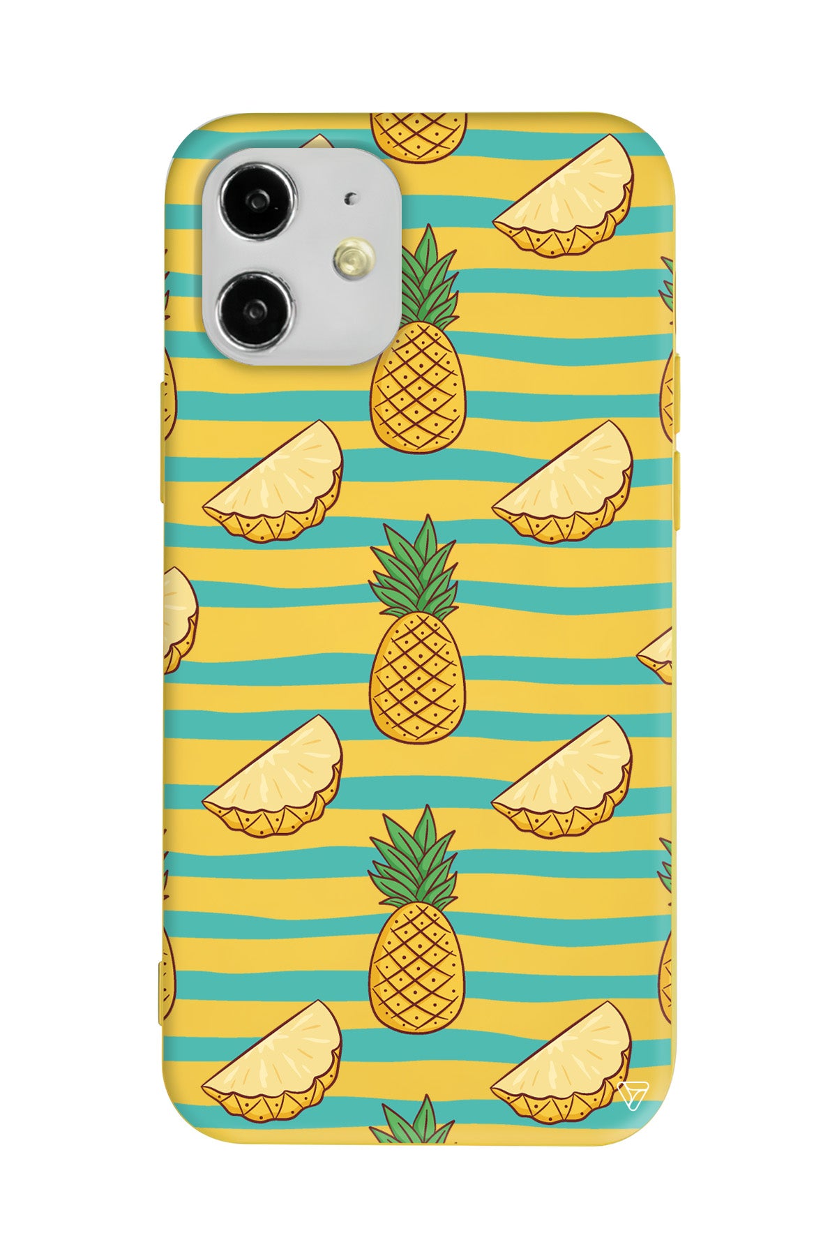 Seritli Ananas Lansman Model İçi Kadife Silikon Telefon Kılıfı