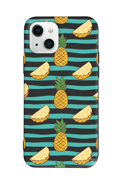 Seritli Ananas Lansman Model İçi Kadife Silikon Telefon Kılıfı