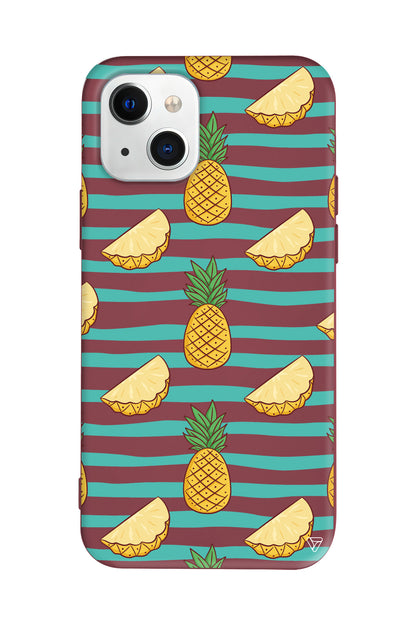 Seritli Ananas Lansman Model İçi Kadife Silikon Telefon Kılıfı