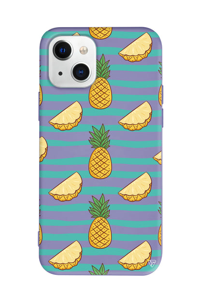 Seritli Ananas Lansman Model İçi Kadife Silikon Telefon Kılıfı