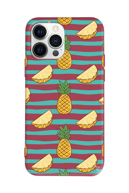 Seritli Ananas Lansman Model İçi Kadife Silikon Telefon Kılıfı