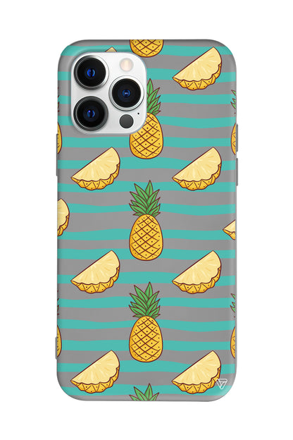 Seritli Ananas Lansman Model İçi Kadife Silikon Telefon Kılıfı