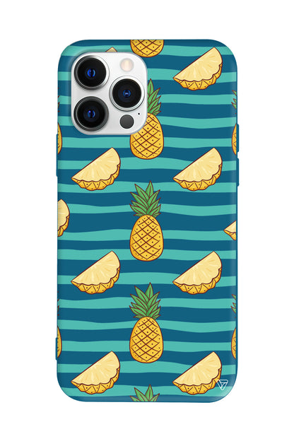 Seritli Ananas Lansman Model İçi Kadife Silikon Telefon Kılıfı
