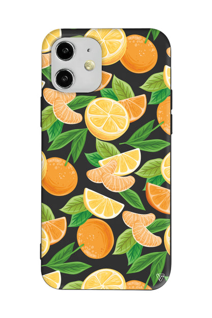 Portakal Dilimleri Lansman Model İçi Kadife Silikon Telefon Kılıfı